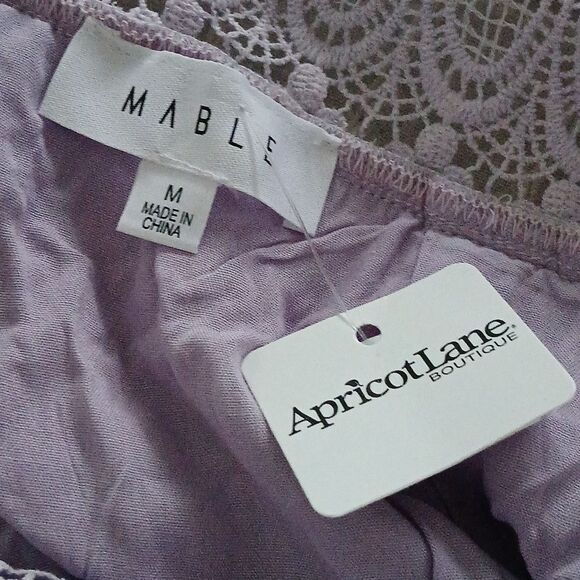 Mable Savanna Maxi Sleeveless Lace Inserts Plunging Neckline Boho Dress Sz M NWT - Picture 9 of 9